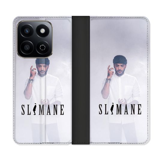 Housse cuir portefeuille Pour Honor 200 Smart 5G Musique Slimane Blanc
