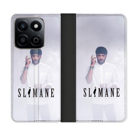 Housse cuir portefeuille Pour Honor 200 Smart 5G Musique Slimane Blanc