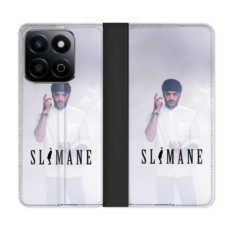 Housse cuir portefeuille Pour Honor 200 Smart 5G Musique Slimane Blanc