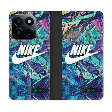Housse cuir portefeuille Pour Honor 200 Smart 5G Nike Turquoise