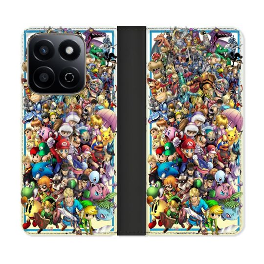 Housse cuir portefeuille Pour Honor 200 Smart 5G Nintendo