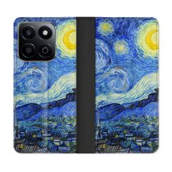 Housse cuir portefeuille Pour Honor 200 Smart 5G Peinture La nuit étoilée