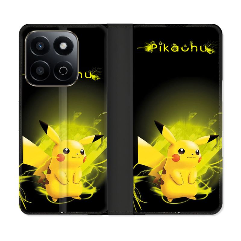 Housse cuir portefeuille Pour Honor 200 Smart 5G Pokemon Pikachu Eclair