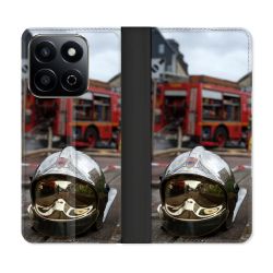 Housse cuir portefeuille Pour Honor 200 Smart 5G Pompier Casque Camion