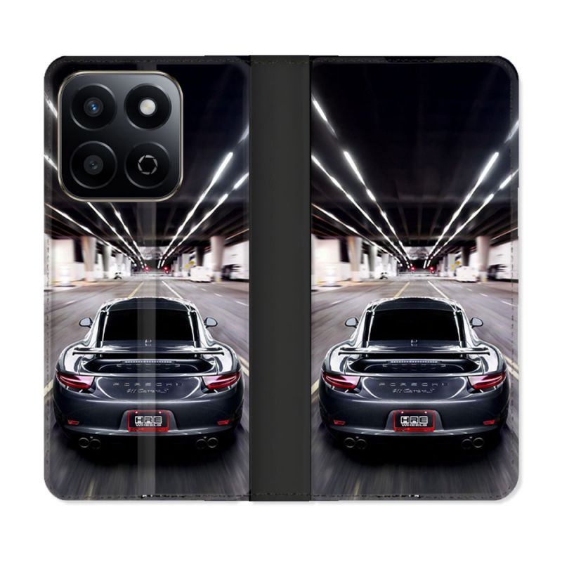 Housse cuir portefeuille Pour Honor 200 Smart 5G Porsche 911