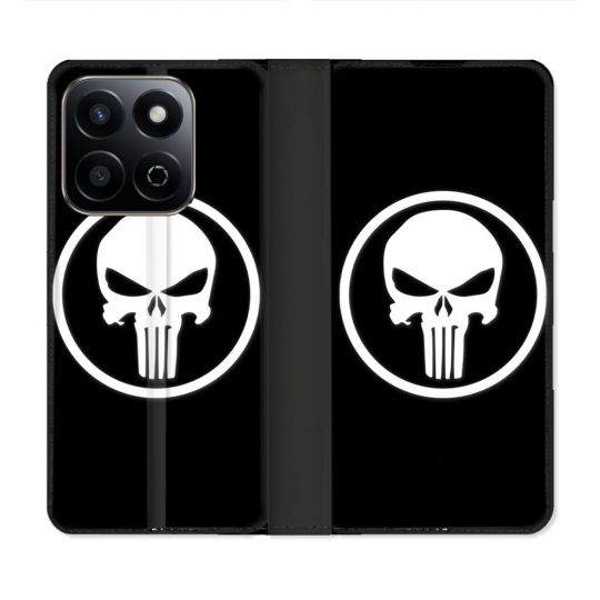 Housse cuir portefeuille Pour Honor 200 Smart 5G Punisher
