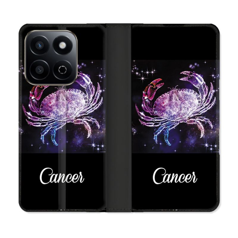 Housse cuir portefeuille Pour Honor 200 Smart 5G Signe Zodiaque 2 Cancer