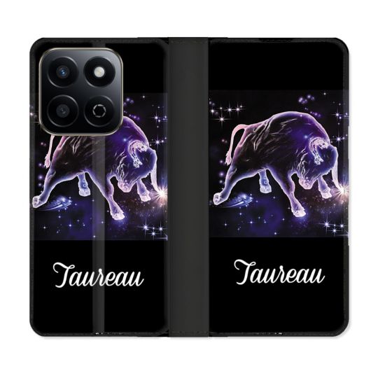 Housse cuir portefeuille Pour Honor 200 Smart 5G Signe Zodiaque 2 Taureau