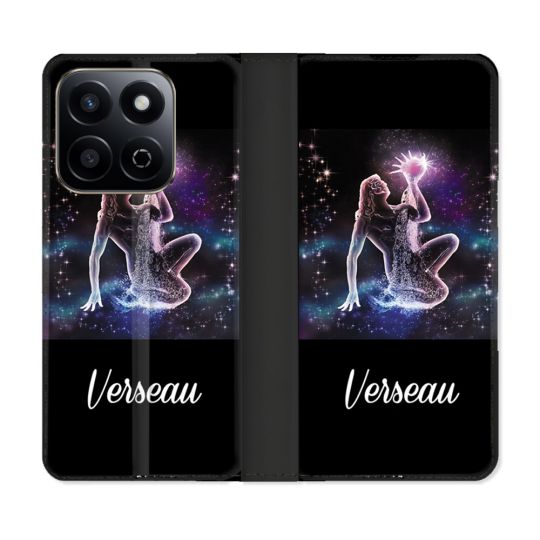 Housse cuir portefeuille Pour Honor 200 Smart 5G Signe Zodiaque 2 Verseau
