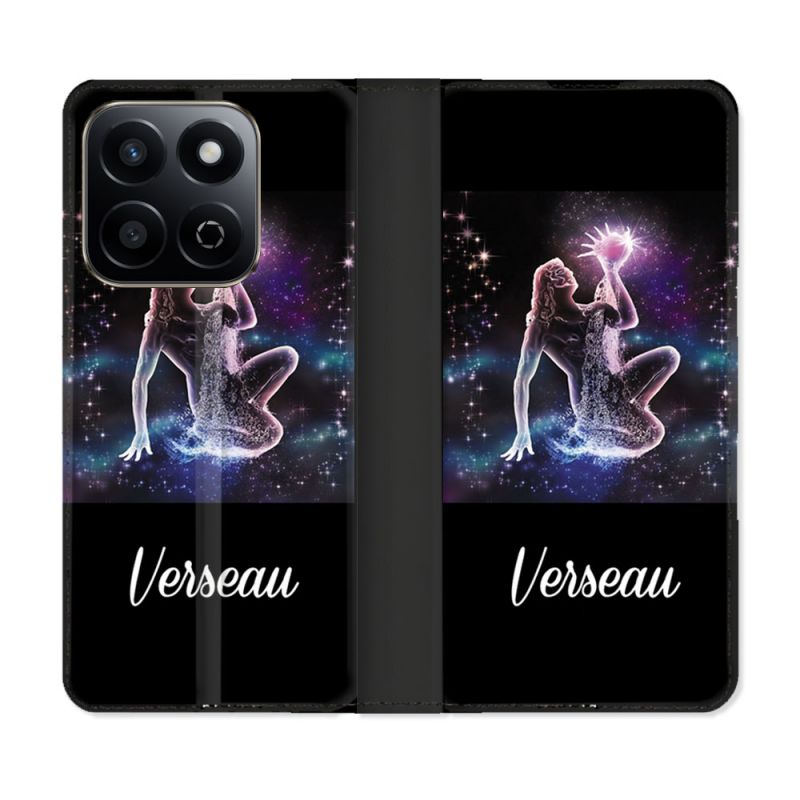 Housse cuir portefeuille Pour Honor 200 Smart 5G Signe Zodiaque 2 Verseau