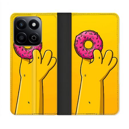 Housse cuir portefeuille Pour Honor 200 Smart 5G Simpson Donuts