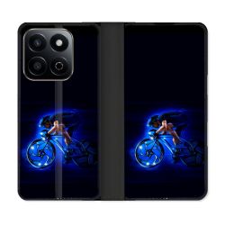 Housse cuir portefeuille Pour Honor 200 Smart 5G Sport Cyclisme Bleu