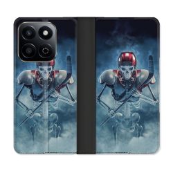 Housse cuir portefeuille Pour Honor 200 Smart 5G Sport Hockey Squelette