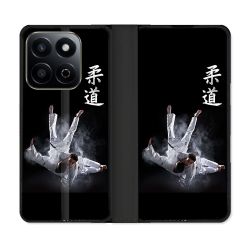Housse cuir portefeuille Pour Honor 200 Smart 5G Sport Judo Noir