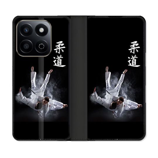 Housse cuir portefeuille Pour Honor 200 Smart 5G Sport Judo Noir
