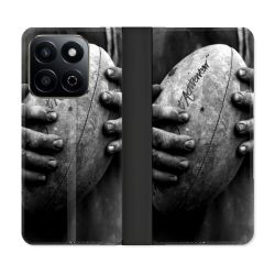 Housse cuir portefeuille Pour Honor 200 Smart 5G Sport Rugby Ballon Vintage