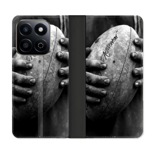 Housse cuir portefeuille Pour Honor 200 Smart 5G Sport Rugby Ballon Vintage