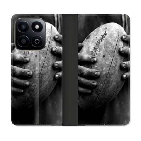 Housse cuir portefeuille Pour Honor 200 Smart 5G Sport Rugby Ballon Vintage