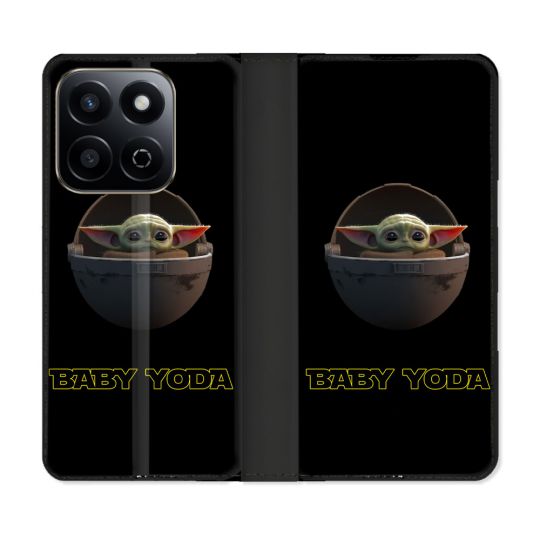 Housse cuir portefeuille Pour Honor 200 Smart 5G Star Wars - Yoda bebe noir