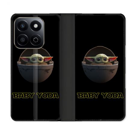 Housse cuir portefeuille Pour Honor 200 Smart 5G Star Wars - Yoda bebe noir