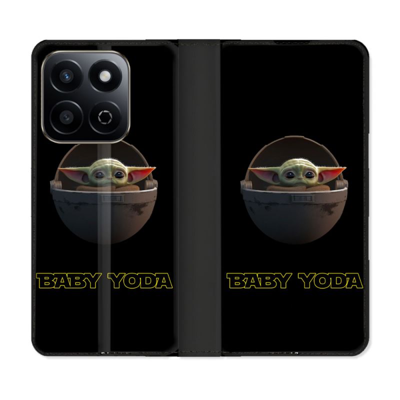 Housse cuir portefeuille Pour Honor 200 Smart 5G Star Wars - Yoda bebe noir