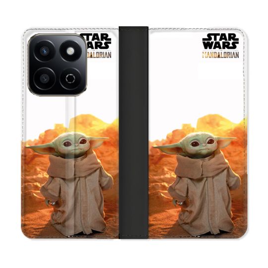 Housse cuir portefeuille Pour Honor 200 Smart 5G Star Wars - Yoda bebe soleil