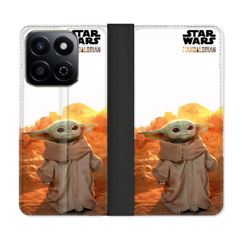 Housse cuir portefeuille Pour Honor 200 Smart 5G Star Wars - Yoda bebe soleil