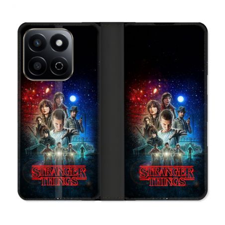 Housse cuir portefeuille Pour Honor 200 Smart 5G Stranger Things Affiche 1