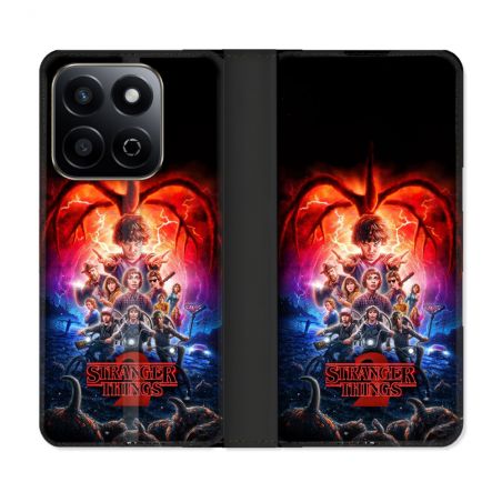 Housse cuir portefeuille Pour Honor 200 Smart 5G Stranger Things Affiche 2