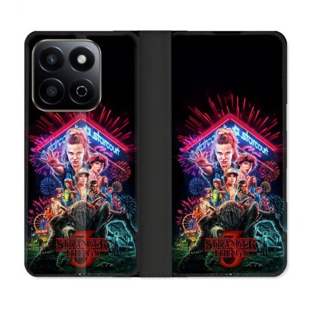 Housse cuir portefeuille Pour Honor 200 Smart 5G Stranger Things Affiche 3
