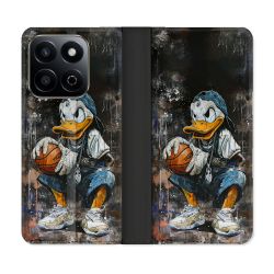 Housse cuir portefeuille Pour Honor 200 Smart 5G Street Art Donald Duck