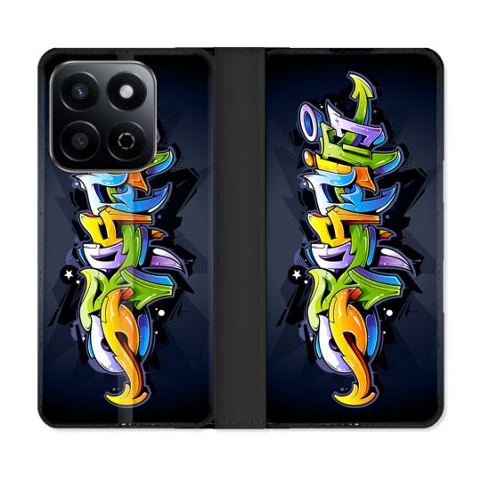Housse cuir portefeuille Pour Honor 200 Smart 5G Street Art Graffiti