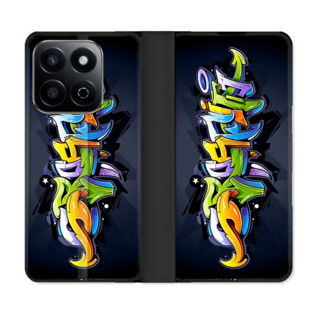 Housse cuir portefeuille Pour Honor 200 Smart 5G Street Art Graffiti