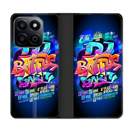Housse cuir portefeuille Pour Honor 200 Smart 5G Street Art Rap