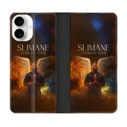 Housse cuir portefeuille Pour Iphone 17 Musique Slimane Ange