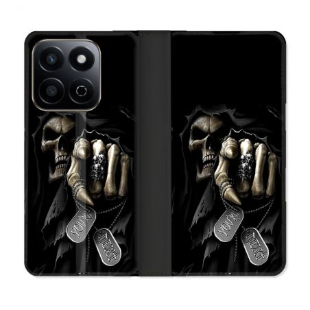 Housse cuir portefeuille Pour Honor 200 Smart 5G Tete de Mort Your Next