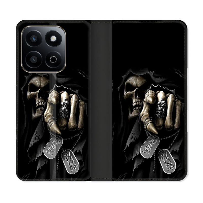 Housse cuir portefeuille Pour Honor 200 Smart 5G Tete de Mort Your Next