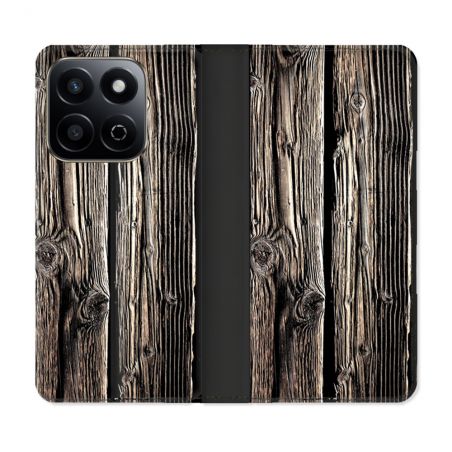 Housse cuir portefeuille Pour Honor 200 Smart 5G Texture Bois