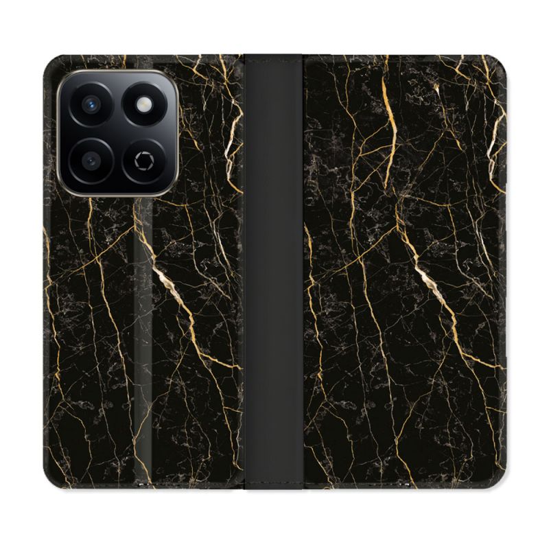 Housse cuir portefeuille Pour Honor 200 Smart 5G Texture Marbre Noir