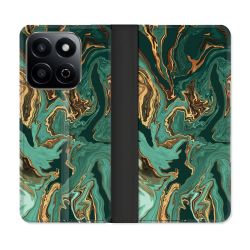 Housse cuir portefeuille Pour Honor 200 Smart 5G Texture Marbre Vert