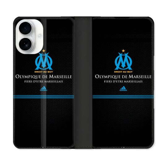 Housse cuir portefeuille Pour Iphone 17 Olympique Marseille OM Fier etre Marseillais