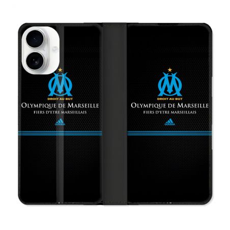 Housse cuir portefeuille Pour Iphone 17 Olympique Marseille OM Fier etre Marseillais