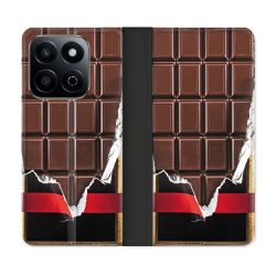 Housse cuir portefeuille Pour Honor 200 Smart 5G Texture Trompe Oeil Chocolat