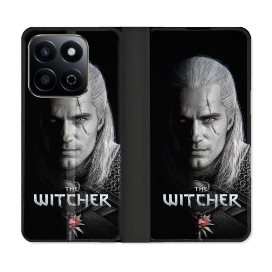 Housse cuir portefeuille Pour Honor 200 Smart 5G The Witcher Noir