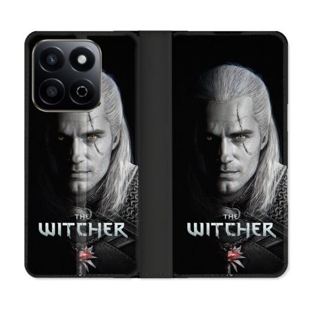 Housse cuir portefeuille Pour Honor 200 Smart 5G The Witcher Noir