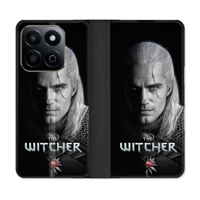 Housse cuir portefeuille Pour Honor 200 Smart 5G The Witcher Noir