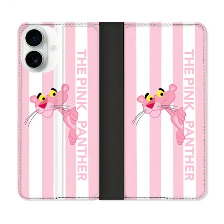 Housse cuir portefeuille Pour Iphone 17 Panthere Rose