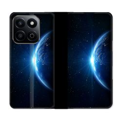 Housse cuir portefeuille Pour Honor 200 Smart 5G Univers Planete Terre