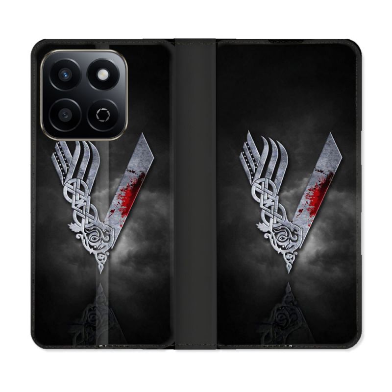 Housse cuir portefeuille Pour Honor 200 Smart 5G Viking
