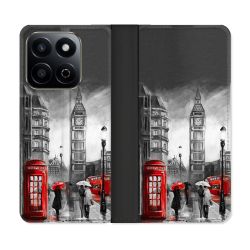 Housse cuir portefeuille Pour Honor 200 Smart 5G Voyage Angleterre Londres Vintage
